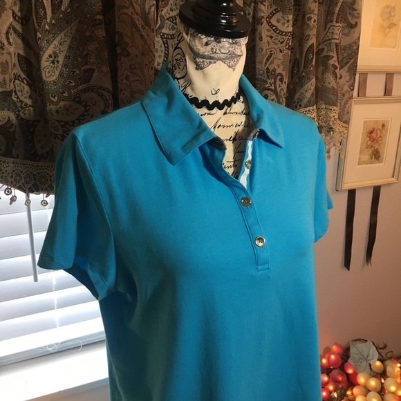 Jones New York Signature short sleeve weekend comfort partial button front shirt - Picture 2 of 7